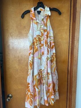 Nicole Miller Linen sleeveless shirt dress